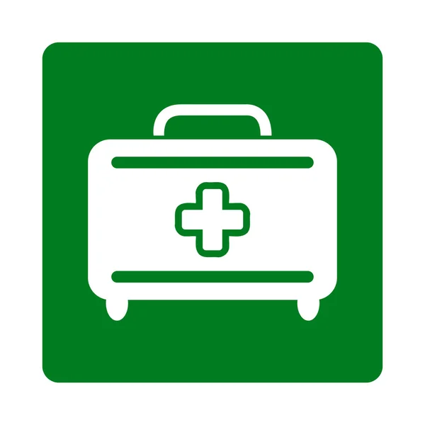 Medical Baggage Flat Button — Stock Vector
