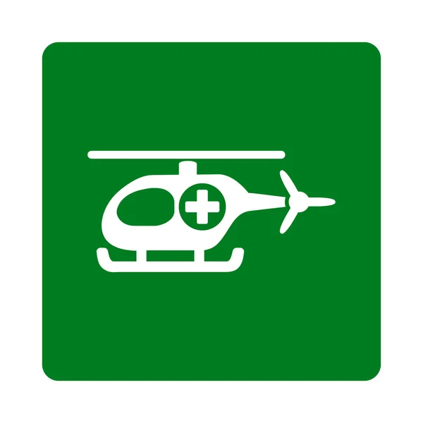 Botón plano de helicóptero médico — Vector de stock