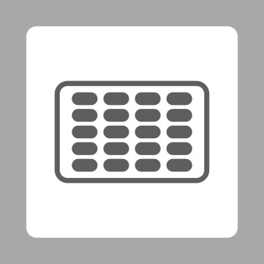 Yuvarlatılmış Kare düğme blister