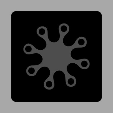 Axenic yuvarlak kare düğme