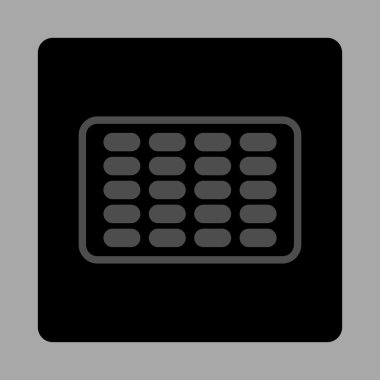 Yuvarlatılmış Kare düğme blister