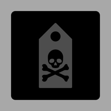 Ölümlü işareti kare düğme yuvarlak