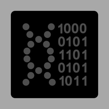 DNA Kodu Yuvarlak Kare Düğmesi