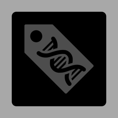 DNA işareti kare düğme yuvarlak