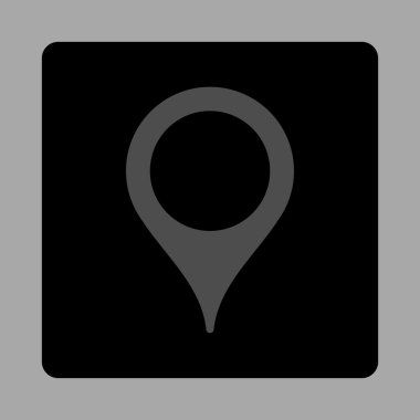 Harita işareti kare düğme yuvarlak