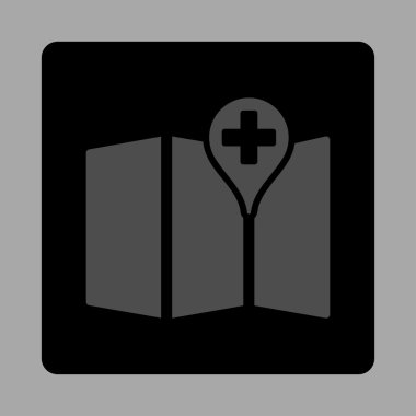 Tıbbi harita yuvarlak kare düğme