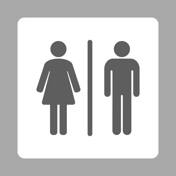 Toiletten afgerond vierkante knop — Stockvector