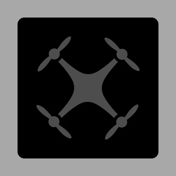 Drone lekerekített négyzet gomb — Stock Vector