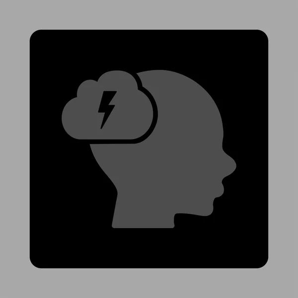 Bouton carré arrondi Brain Storm — Image vectorielle