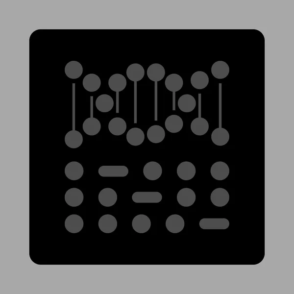 Dna Code Afgeronde vierkante knop — Stockvector
