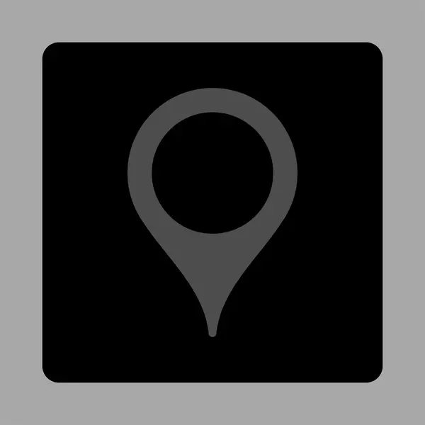 Carte géographique Bouton carré arrondi — Image vectorielle