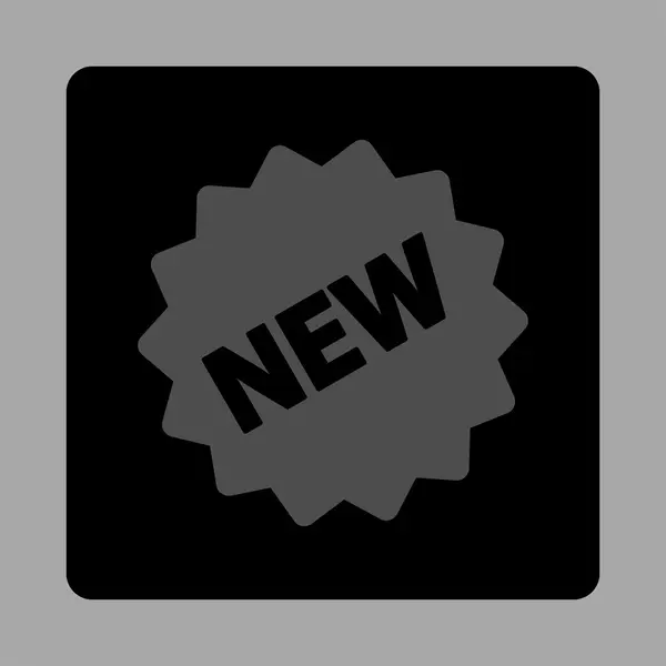 Nouvelle étiquette ronde bouton carré — Image vectorielle