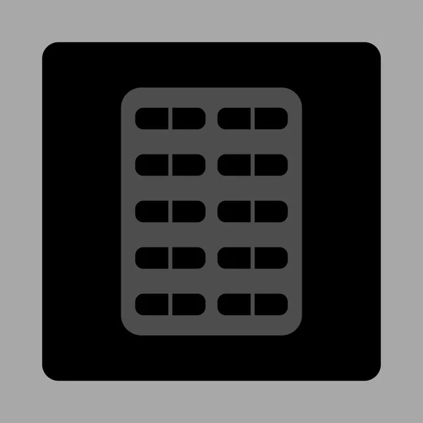 Bouton carré arrondi pilule boursouflure — Image vectorielle