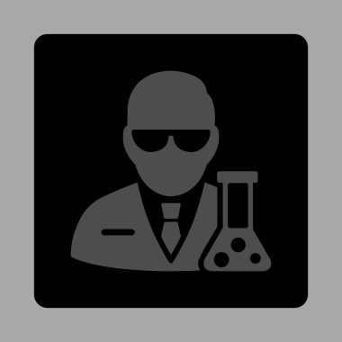 Bilim adamı yuvarlak kare düğme