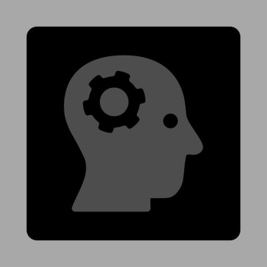 Düşünme yuvarlak kare düğme