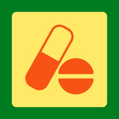 İlaç yuvarlak kare düğme