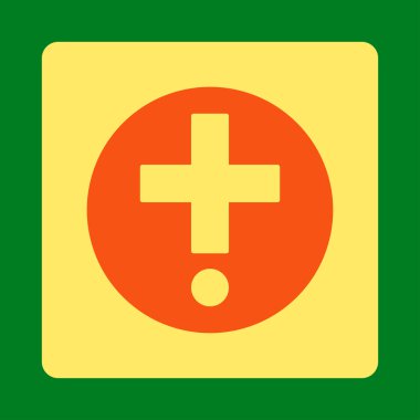 Eczane yuvarlak kare düğme