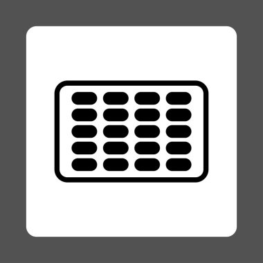 Yuvarlatılmış Kare düğme blister