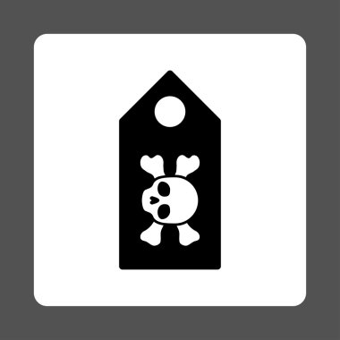 Ölümcül Etiket Yuvarlak Kare Düğmesi