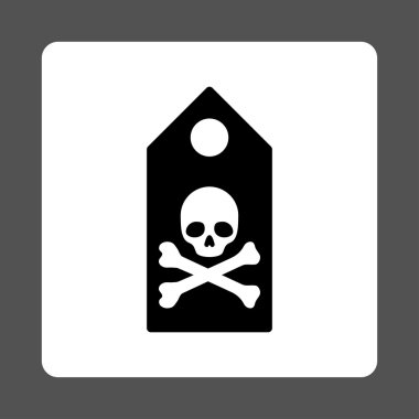 Ölüm işareti kare düğme yuvarlak