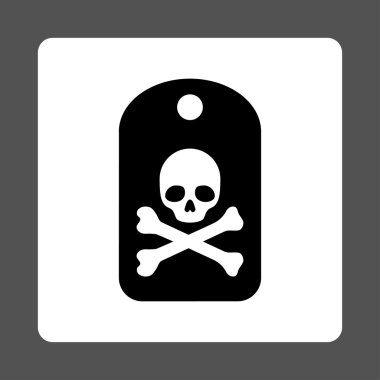 Ölüm etiket yuvarlak kare düğme