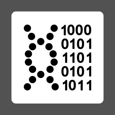 DNA Kodu Yuvarlak Kare Düğmesi