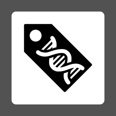 DNA işareti kare düğme yuvarlak