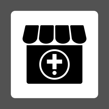 Uyuşturucu dükkanı yuvarlak kare düğme