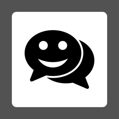 Mutlu sohbet yuvarlak kare düğme