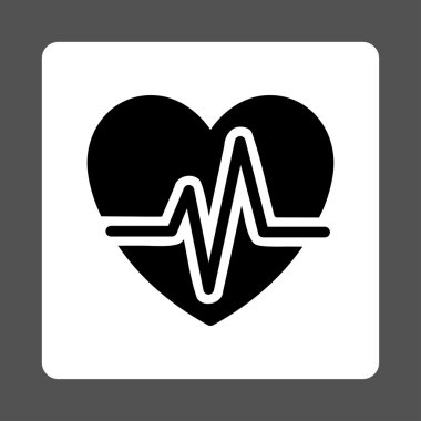 Kalp Diyagramı Yuvarlak Kare Düğmesi