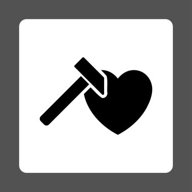 Kalp Çekici Yuvarlak Kare Düğmesi