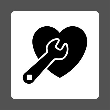 Kalp onarım yuvarlak kare düğme