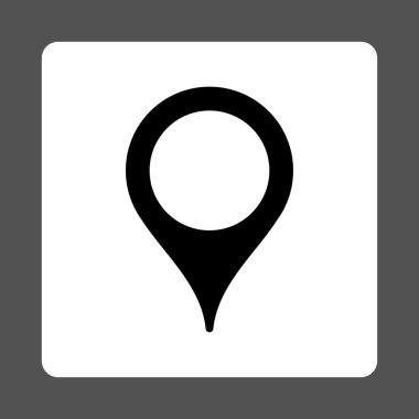 Harita işareti kare düğme yuvarlak