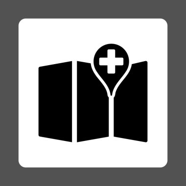 Tıbbi harita yuvarlak kare düğme