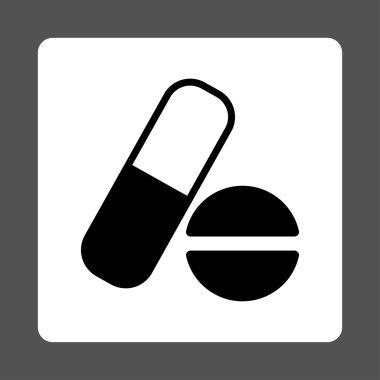 İlaç yuvarlak kare düğme