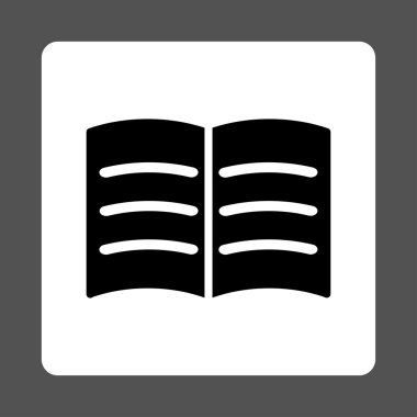 Açık kitap yuvarlak kare düğme