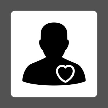 Hasta Kalp Yuvarlak Kare Düğmesi