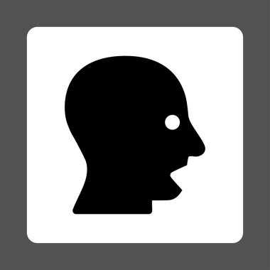 Bağırarak kafa yuvarlak kare düğme