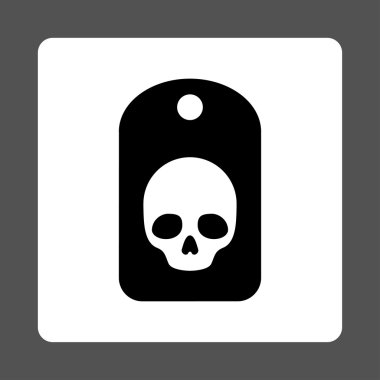 Ölüm etiket yuvarlak kare düğme