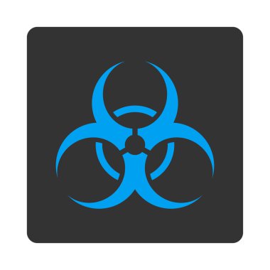 Biyolojik tehlike sembolü kare düğme yuvarlak