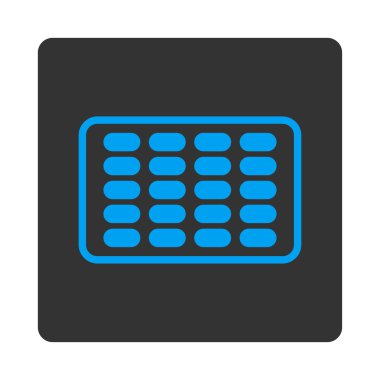 Yuvarlatılmış Kare düğme blister