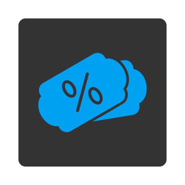 İndirimli Kuponlar Yuvarlak Kare Düğmesi