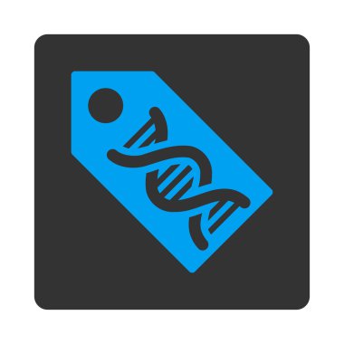 DNA işareti kare düğme yuvarlak