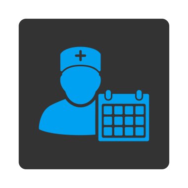 Doktor randevu yuvarlak kare düğme