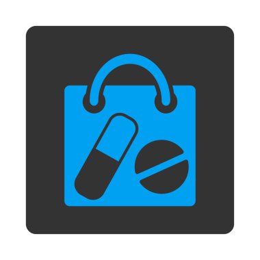 Eczane alışveriş çantası yuvarlak kare düğme