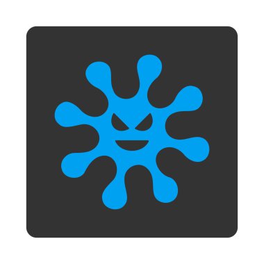 Tehlikeli mikrop yuvarlak kare düğme