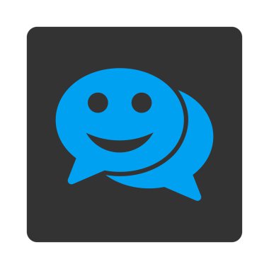 Mutlu sohbet yuvarlak kare düğme