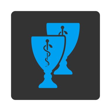 Tıbbi bardak yuvarlak kare düğme