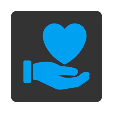 Kalp sadaka yuvarlak kare düğme