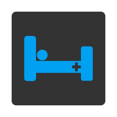 Hastane yatağında yuvarlak kare düğme